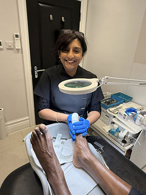 Anita with a patient